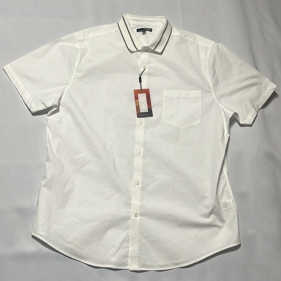 MURANO SHORT SLEEVE WHITE SLIM FIT SHIRT SIZE XL. - Picture 3 of 7
